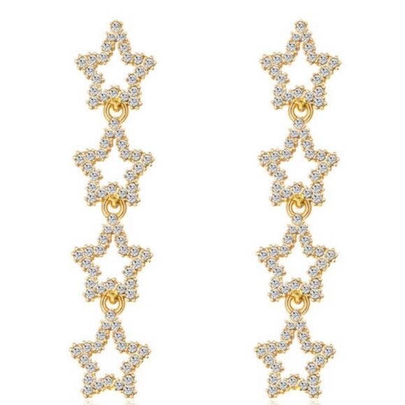 NWT 4 Star Dangle Earrings - Picture 1 of 3